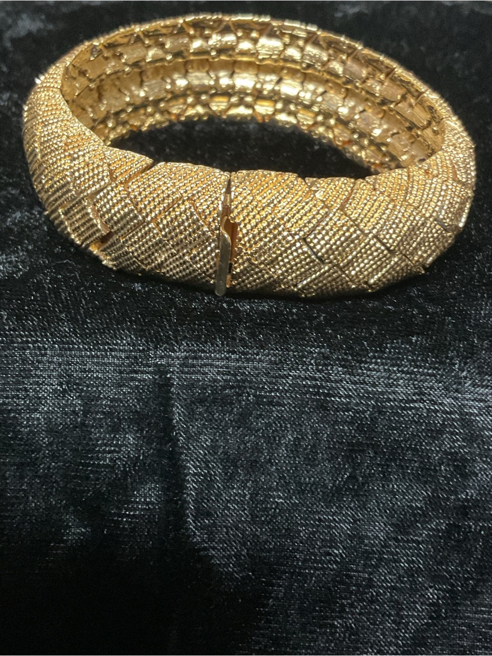 Ciner Basketweave Bracelet Gold Tone 1990s